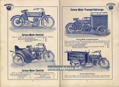 Corona Motorrad Auto Fahrrad Katalog  48 Seiten 1911  cor-p11