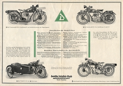 Preview: D-Rad Motorrad Prospekt R0/4  4 Seiten 1926   dr-p26-2