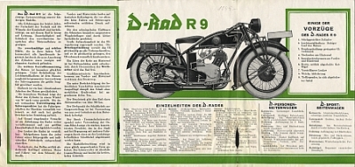 Preview: D-Rad Motorrad Prospekt R 9  6 Seiten 1928   dr-p28-2