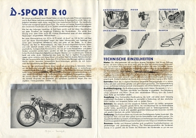 Preview: D-Rad Motorrad Prospekt R 10  4 Seiten 1932   dr-p32