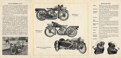 Preview: D-Rad Motorrad Prospekt R0/4  8 Seiten 1925   dr-p25