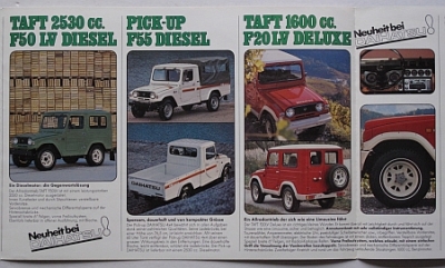 Preview: Daihatsu Taft 4x4  F20LV  Brochure  6 Sides 1974   dai-op74D
