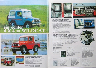 Daihatsu Wildcat Brochure Typ F 20 6 Pages 1978 dai-wc-op781