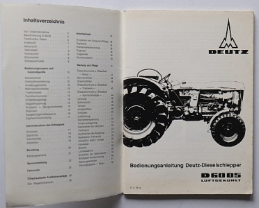 Preview: Deutz Schlepper Bedienungsanleitung Type D60 05 12.1966 deu-bal66