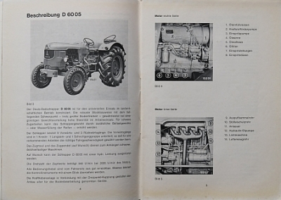 Preview: Deutz Schlepper Bedienungsanleitung Type D60 05 12.1966 deu-bal66