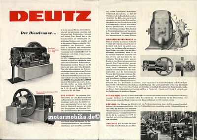 Preview: Deutz Prospekt Stationär Motor Typ MIH  1950