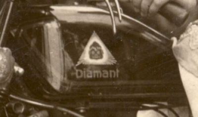 Preview: Diamant Motorrad Foto 350 ccm sv Kuehne Motor 1928  dia-f05
