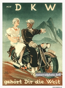 DKW Motorcycle Poster  Motiv appx. 1936    dkw-po01