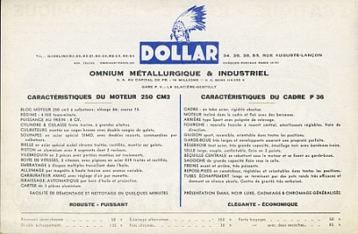 Preview: Dollar Motorrad Prospektblatt  Type P 36 2 Seiten 1932 do-p32-2
