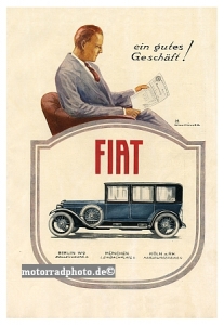 Fiat Automobil Poster Entwurf  1925 fia-po01