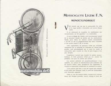 Preview: FN Motorrad Prospekt Type 1 1/4 P.S. 225ccm 1907  fn-p07