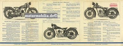 FN Motorrad Prospekt  Modelle 1933