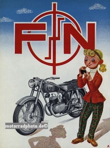 FN Motorrad Prospekt 8 Seiten 1954 fn-p54