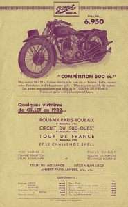 Gillet Herstal Motorcycle  Brochure 4 Pages 1933   gih-p33