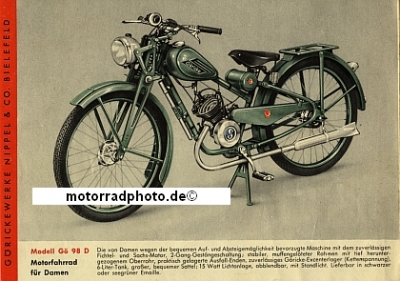 Göricke Motorrad Prospekt 4 Seiten  1949  gö-p49