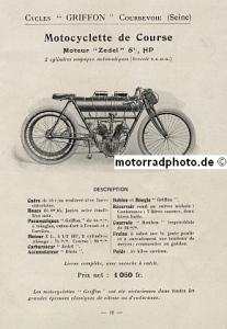 Preview: Griffon Motorrad + Fahrrad Prospekt 28 Seiten 1912   gri-p12