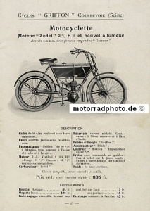 Preview: Griffon Motorrad + Fahrrad Prospekt 28 Seiten 1912   gri-p12