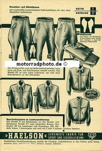 Healson Motorrad Bekleidung Prospekt  1957 heal-p57