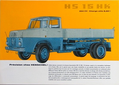 Henschel Lastwagen Prospektblatt Typ HS 15 HK 1965  hen-op652