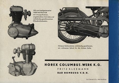 Preview: Horex Motorrad Prospekt Typ 350ccm 4 Seiten  1948  hor-p48