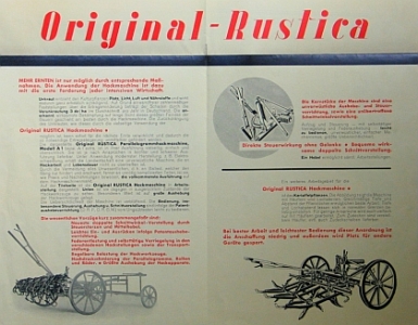 Preview: Rustica Agrartechnik Prospekt 4 Seiten ca. 1930  rust-T-op30