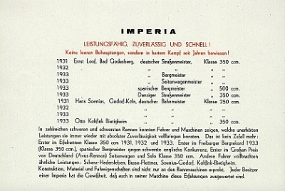 Preview: Imperia Motorrad Prospekt 4 Seiten 1934  imp-p34