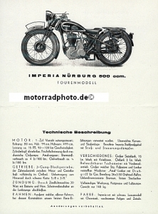 Preview: Imperia Motorrad Prospekt 4 Seiten 1934  imp-p34