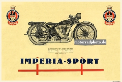 Imperia Motorcycle Poster 500 Super Sport 1929   imp-po02