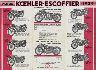 Preview: Koehler Escoffier Motorrad Prospekt 12 Seiten 1939 ke-p39