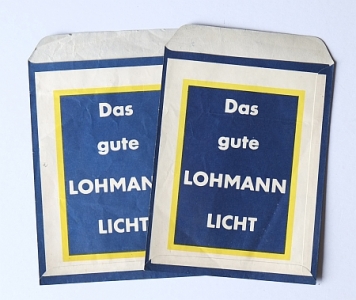 Preview: Lohmann Licht Fahrrad alte Kleinteile Tueten 2 Stueck  1930   lohm-t01 Preview: Lohmann Licht Fahrrad alte Kleinteile Tueten 2 Stueck  1930   lohm-t01