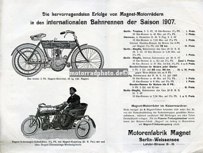 Preview: Magnet Motorrad Prospektblatt  2 Seiten  1907 magn-p07 Preview: Magnet Motorrad Prospektblatt  2 Seiten  1907 magn-p07