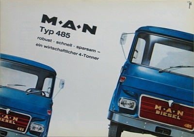 MAN Lastwagen Prospekt  Typ 485 1971  man-op71