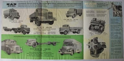 MAN LKW Export Prospekt 6 Seiten  1952  man-52