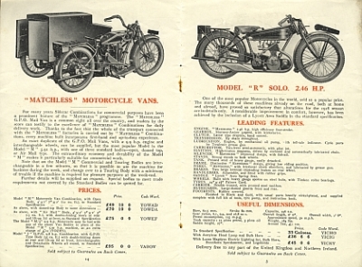 Preview: Matchless Motorrad Prospekt  16 Seiten  1928   matchl-p28