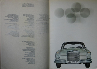 Preview: Mercedes Benz Automobil Brochure Typ 280 SE 12.1968 mb-op0682