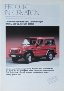 Mercedes Benz Geländewagen Vertriebsprospekt 16 Seiten 1989  mb-g-op89