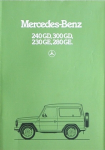 Mercedes Benz G Model Offroad Brochure 12 Pages 1982 mb-g-op82