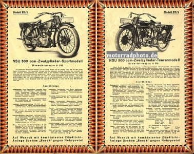 Preview: NSU Motorrad Prospekt 12 Seiten 1928 nsu-p28-1