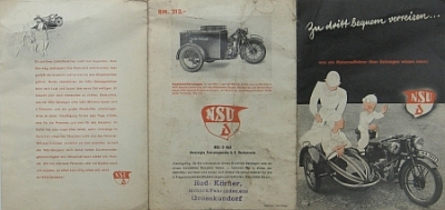 Preview: NSU Motorrad Prospekt Brochure Beiwagen 6 Seiten 1935 nsu-op35 Preview: NSU Motorrad Prospekt Brochure Beiwagen 6 Seiten 1935 nsu-op35