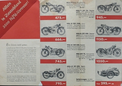 Preview: NSU Motorrad Prospekt 6 Seiten 1938 nsu-op38-5 Preview: NSU Motorrad Prospekt 6 Seiten 1938 nsu-op38-5