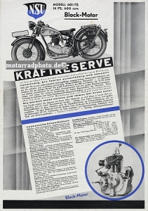 Preview: NSU Motorrad Prospektblatt  2 Seiten 1931 nsu-p31-2