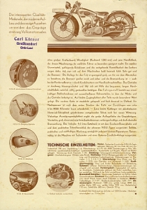 NSU Motorrad Brochure single sheet Type 201 ZD  1933