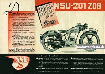 Preview: NSU Motorcycle Brochure 6 Pages 1938 nsu-p38-4