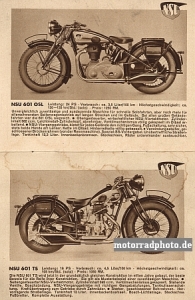 Preview: NSU Motorcycle Brochure 16 Pages 1939 nsu-p39-1