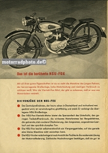Preview: NSU Motorcycle Brochure Fox 16 Pages 1954 nsu-p54-1