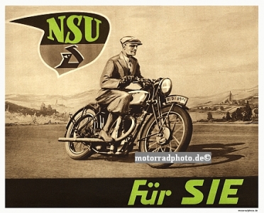 NSU Motorrad Plakat "NSU Für Sie" ca. 1936   nsu-po09