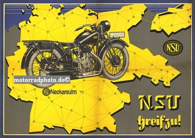 NSU Motorrad Plakat "NSU Greif Zu" ca. 1930   nsu-po18