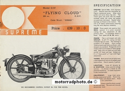 Preview: OK Supreme Motorrad Prospekt 20 Seiten 1937   ok-p37