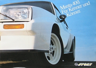 Opel Automobil Prospekt Typ Manta 400 Sport 8 Seiten  1982   op-ma-p82