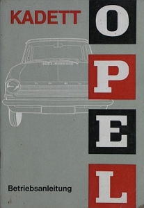 Opel Automobil Betriebsanleitung Typ Kadett A 08.1962 op-kbal62